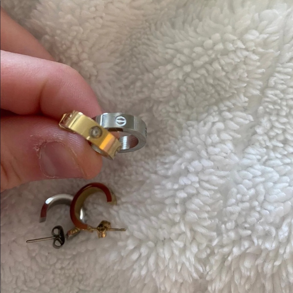 Earrings (silver and gold)